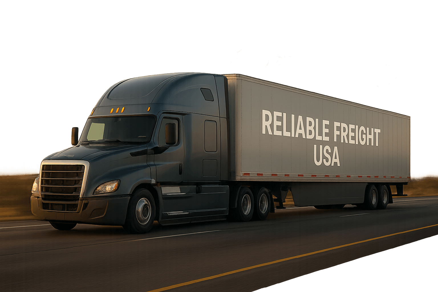 Freight truck transportation across USA